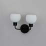 5_Maxim Coraline 10 1/2" High Black 2-Light Wall Sconce more views