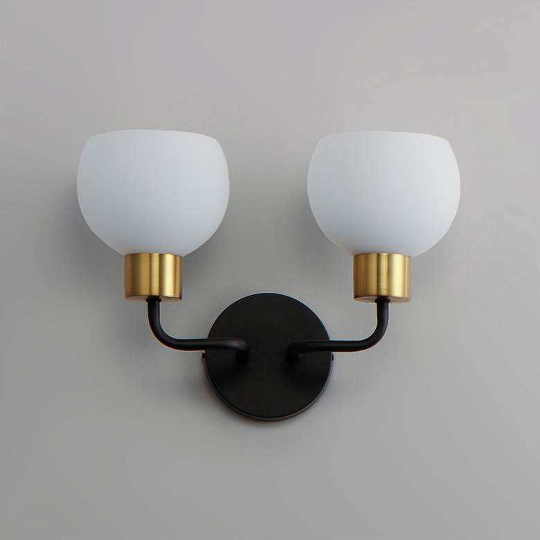 Image 1 Maxim Coraline 10 1/2 inchH Bronze Rupert 2-Light Wall Sconce