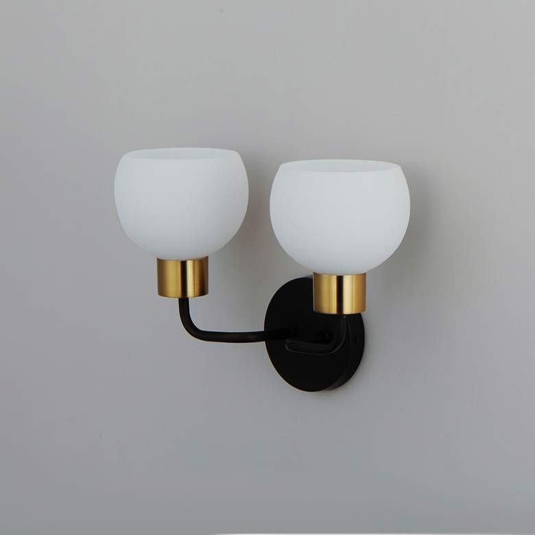 Image 3 Maxim Coraline 10 1/2 inchH Bronze Rupert 2-Light Wall Sconce more views