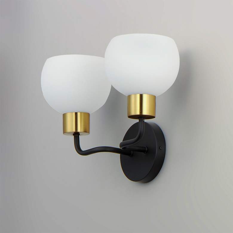 Image 4 Maxim Coraline 10 1/2 inchH Bronze Rupert 2-Light Wall Sconce more views