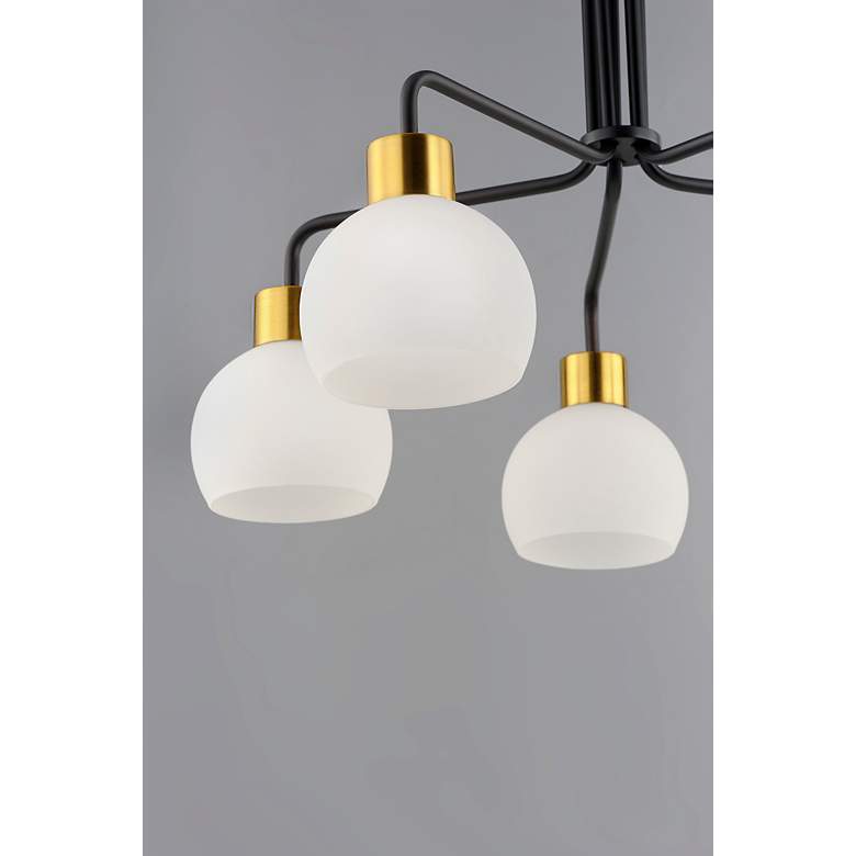 Image 4 Maxim Coraline 26.8" Wide Bronze and White Glass Modern Chandelier more views