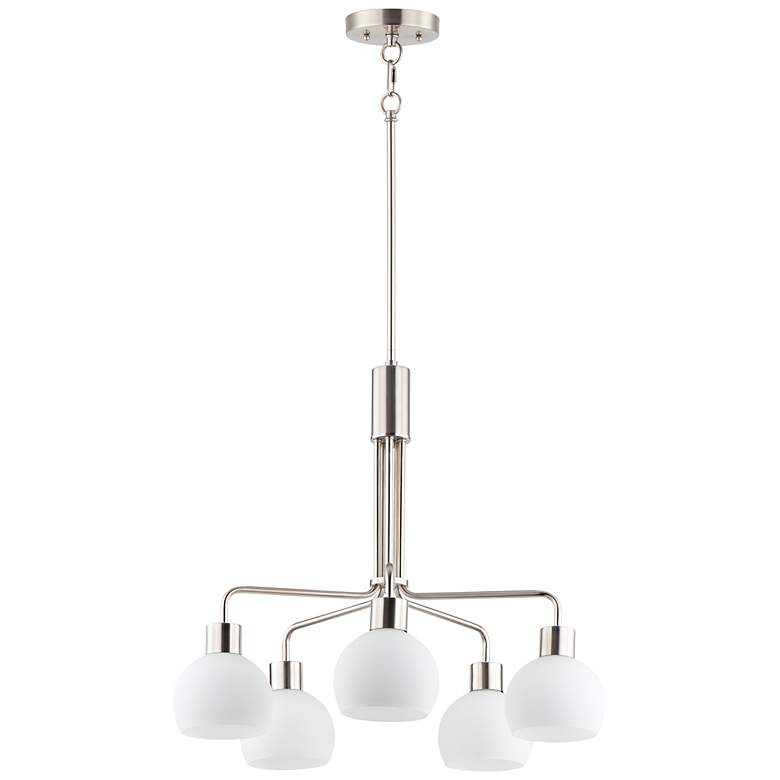 Image 2 Maxim Coraline 26 3/4" Wide Satin Nickel 5-Light Chandelier
