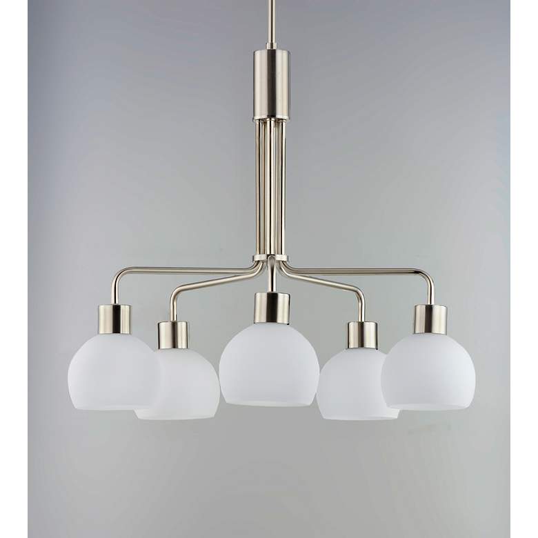 Image 1 Maxim Coraline 26 3/4" Wide Satin Nickel 5-Light Chandelier