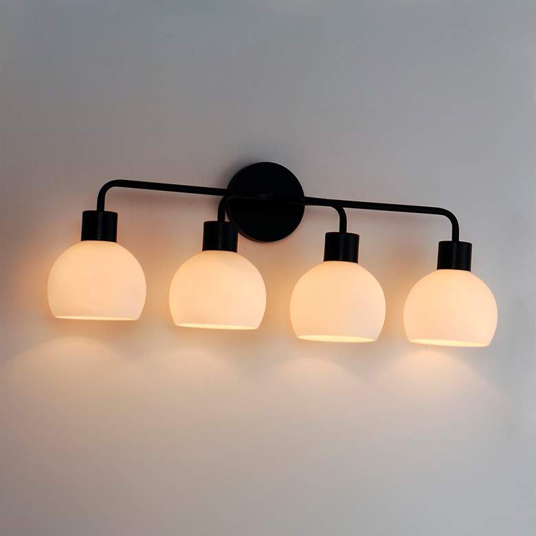 Image 1 Maxim Coraline 29 1/2" Wide Black 4-Light Bath Light