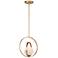 Maxim Coronet 12" Wide Satin Brass White Globe Orb Modern Mini Pendant
