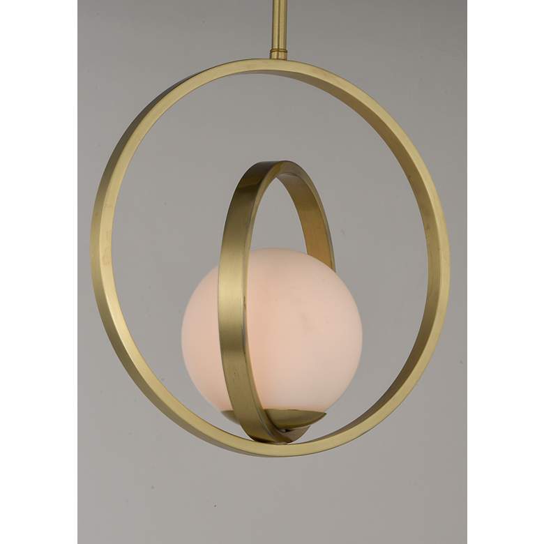Image 4 Maxim Coronet 12" Wide Satin Brass White Globe Orb Modern Mini Pendant more views