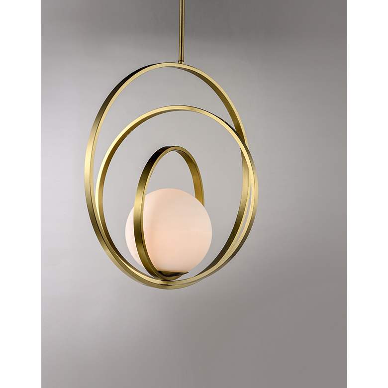 Image 3 Maxim Coronet 17 1/2" Wide Satin Brass Modern Orb Globe Pendant Light more views