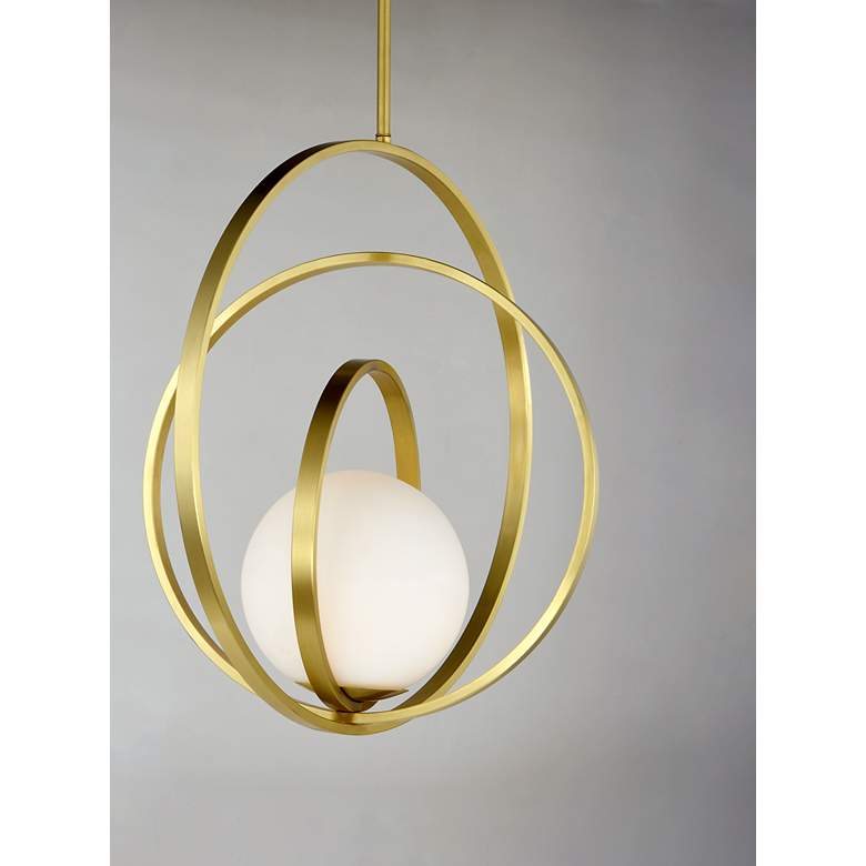 Image 4 Maxim Coronet 17 1/2" Wide Satin Brass Modern Orb Globe Pendant Light more views