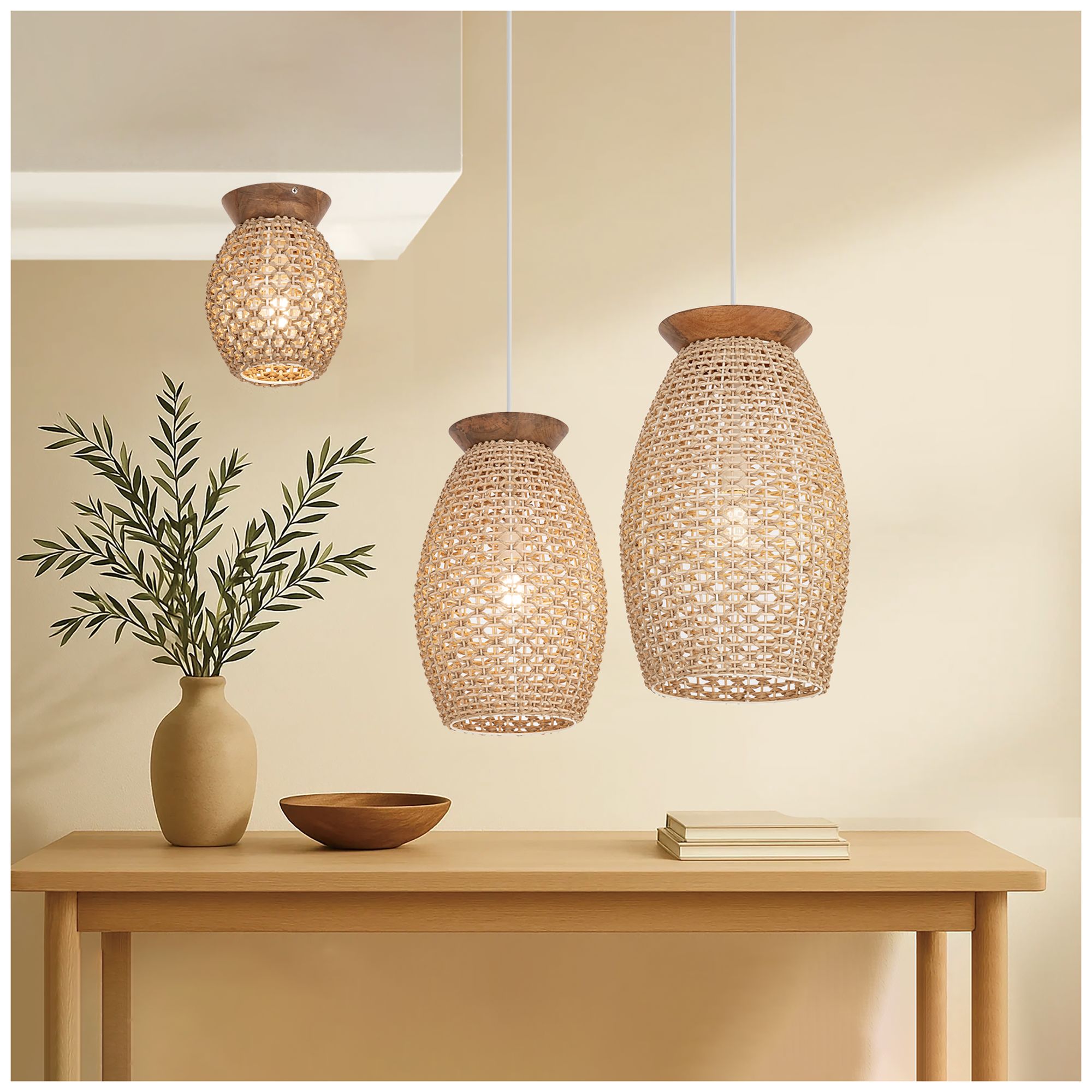 Image 6 Maxim Cotswold 12 1/2" Wide Natural 1-Light Pendant more views