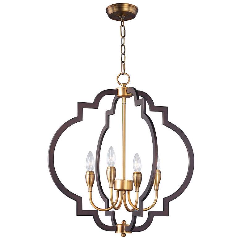 Image 2 Maxim Crest 22 1/4" W Oil Rubbed Bronze and Antique Brass Chandelier