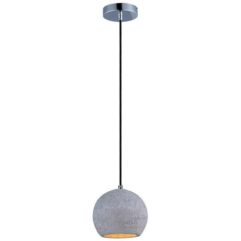 Image 2 Maxim Crete 7 inchW 1-Light LED Concrete Dome Mini Pendant