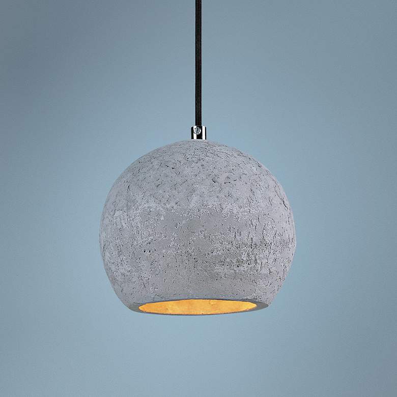 Maxim Crete 7&quot;W 1-Light LED Concrete Dome Mini Pendant