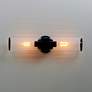 1_Maxim Crosby 19.5" Wide 2-Light Black and Clear Glass Wall Sconce