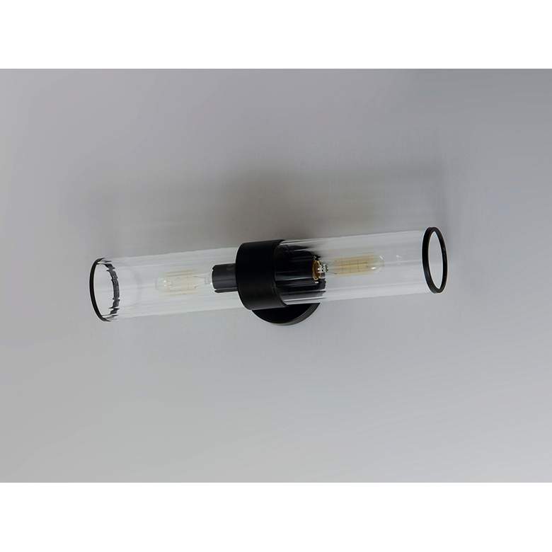 Image 3 Maxim Crosby 19.5" Wide 2-Light Black and Clear Glass Wall Sconce more views