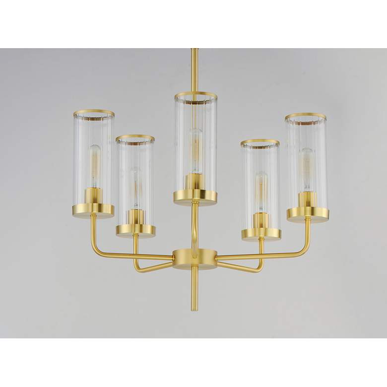 Image 3 Maxim Crosby 24" Wide Satin Brass 5-Light Chandelier more views
