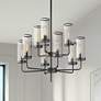 1_Maxim Crosby 28" Wide Matte Black Metal 9-Light Chandelier