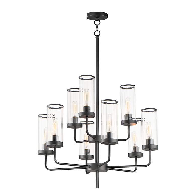 Image 3 Maxim Crosby 28" Wide Matte Black Metal 9-Light Chandelier more views
