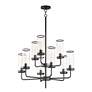 3_Maxim Crosby 28" Wide Matte Black Metal 9-Light Chandelier more views