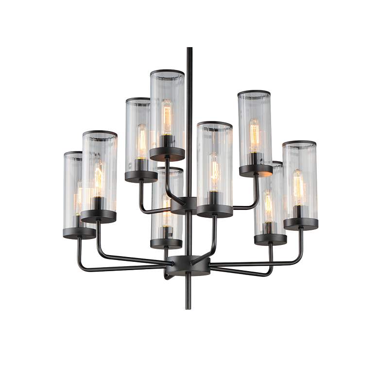 Image 4 Maxim Crosby 28" Wide Matte Black Metal 9-Light Chandelier more views