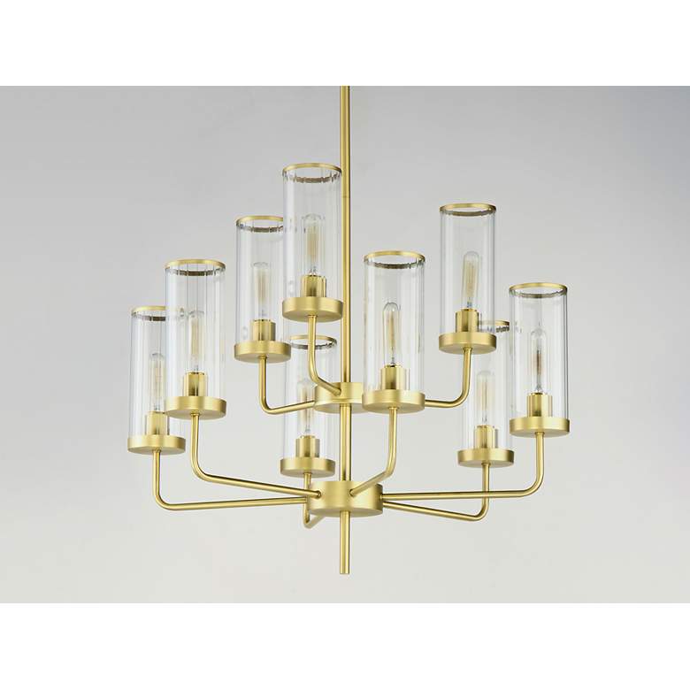 Image 2 Maxim Crosby 28" Wide Satin Brass 9-Light Chandelier more views