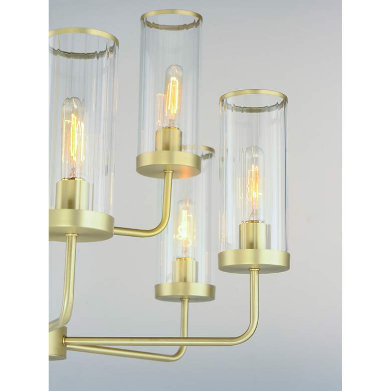 Image 3 Maxim Crosby 28" Wide Satin Brass 9-Light Chandelier more views