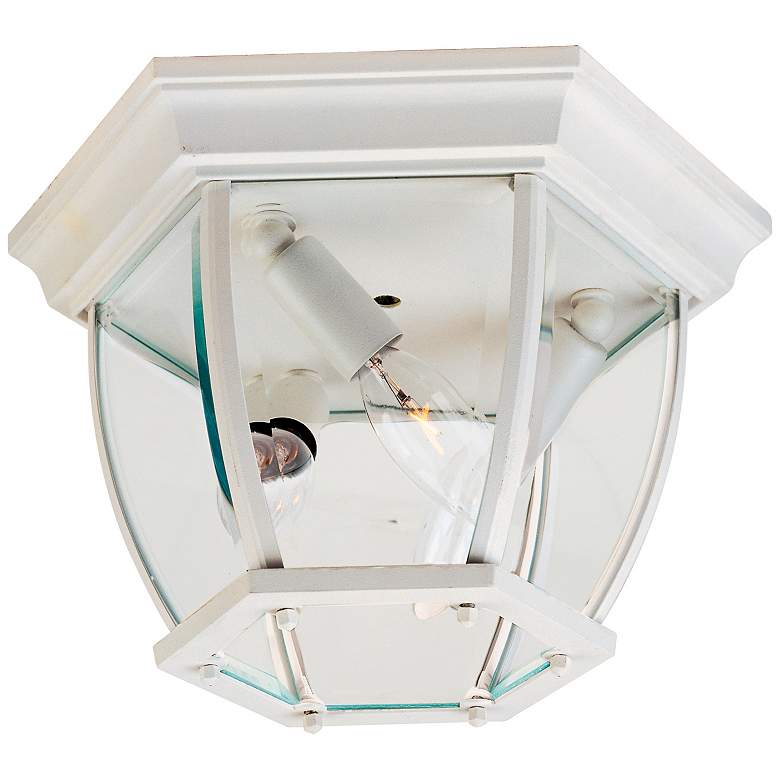 Image 1 Maxim Crown Hill 11"W White 3-Light Outdoor Ceiling Light