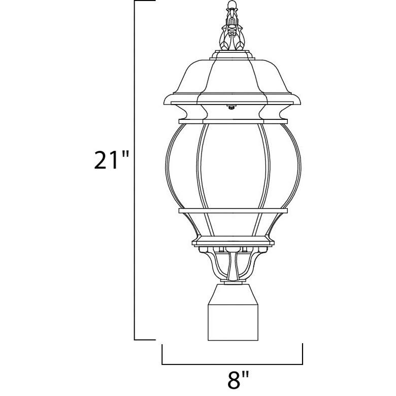 Image 3 Maxim Crown Hill 21" High Black Outdoor Post Light more views