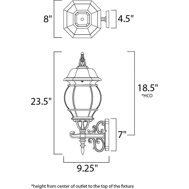Image 2 Maxim Crown Hill 23 1/2"H Black 3-Light Outdoor Wall Light more views