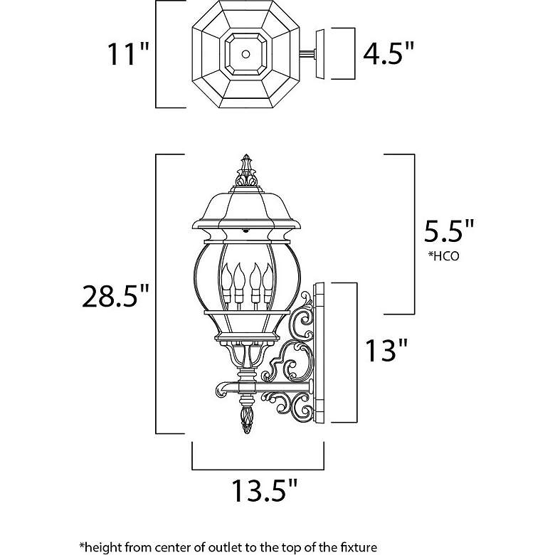 Image 4 Maxim Crown Hill 25 1/2" High Black Outdoor Wall Light more views