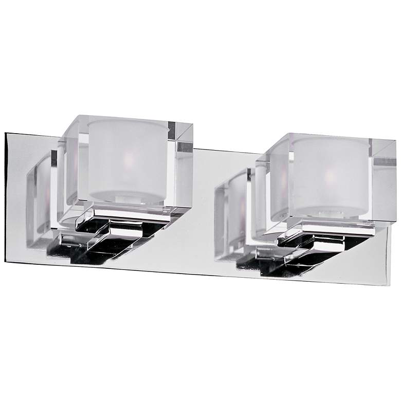 Image 1 Maxim Cubic 14 1/2" Wide Polished Chrome Bath Light