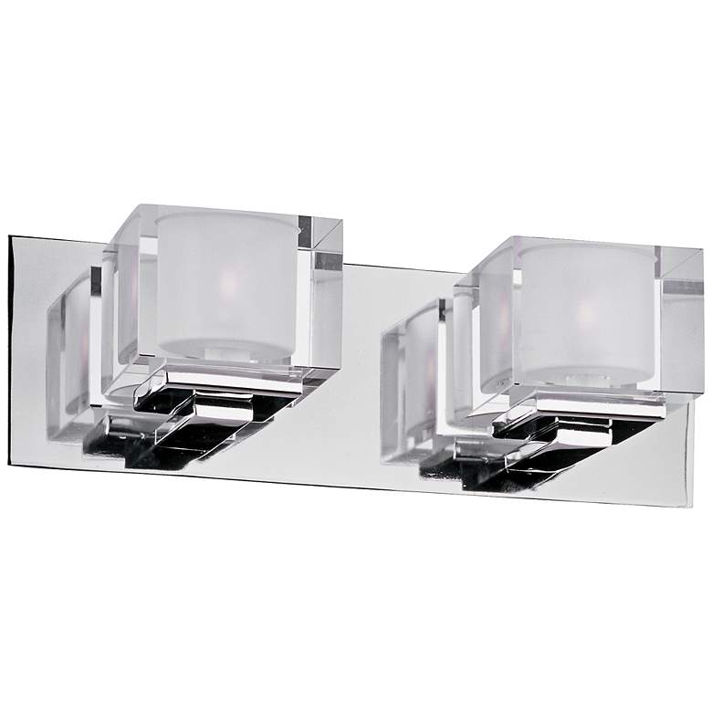 Image 1 Maxim Cubic 14 1/2 inch Wide Polished Chrome Bath Light