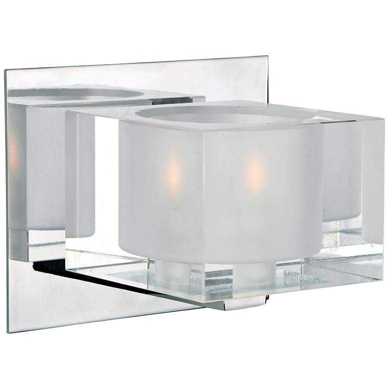 Image 1 Maxim Cubic 5 3/4" Wide Polished Chrome Bath Light
