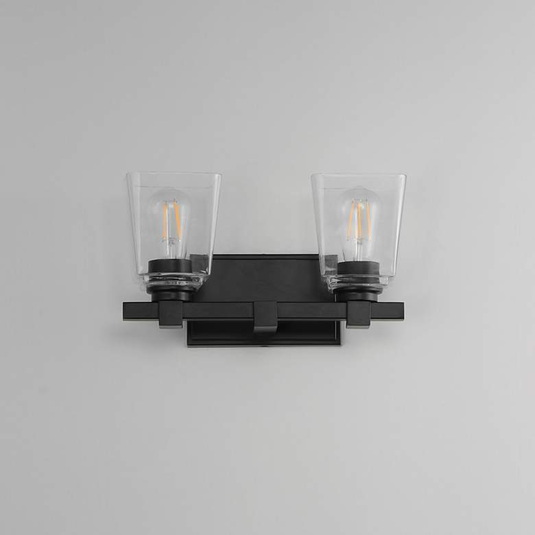 Image 2 Maxim Cubos 14" Wide Black 2-Light Wall Sconce more views