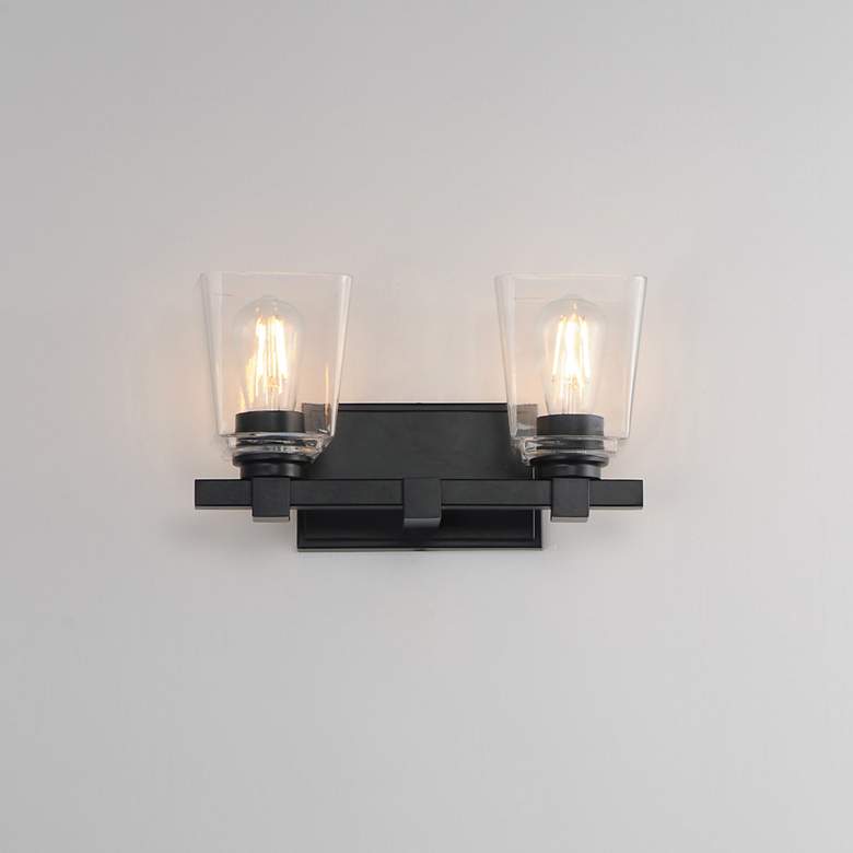 Image 3 Maxim Cubos 14" Wide Black 2-Light Wall Sconce more views