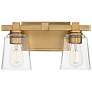1_Maxim Cubos 14" Wide Natural Aged Brass 2-Light Wall Sconce