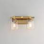3_Maxim Cubos 14" Wide Natural Aged Brass 2-Light Wall Sconce more views