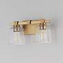 4_Maxim Cubos 14" Wide Natural Aged Brass 2-Light Wall Sconce more views