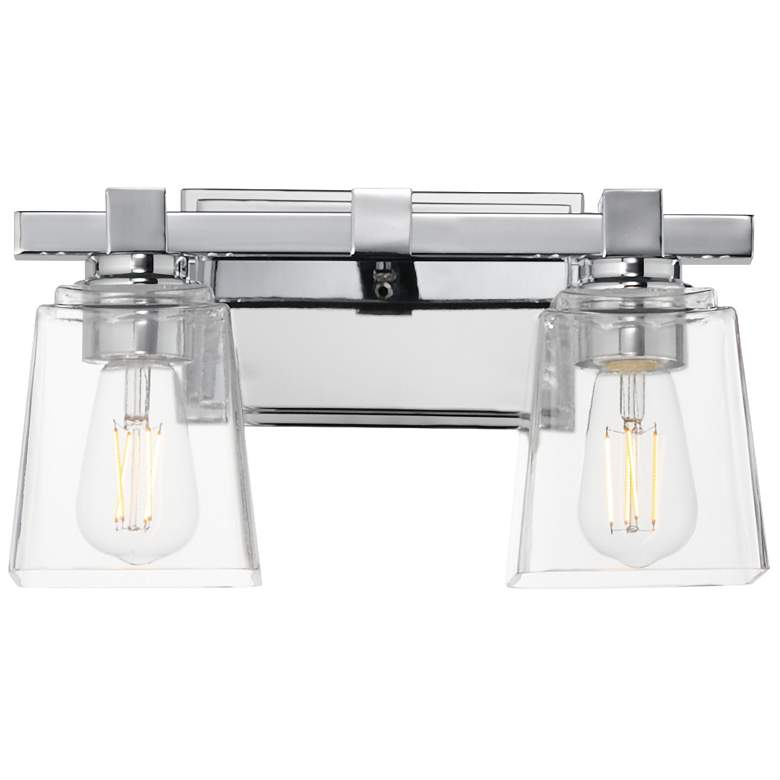 Image 1 Maxim Cubos 14" Wide Polished Chrome 2-Light Wall Sconce