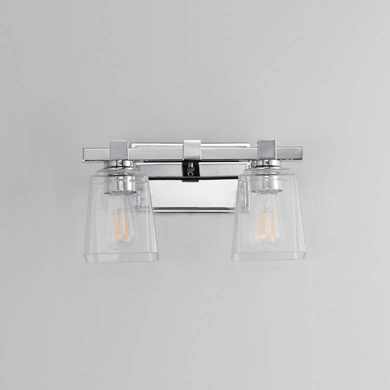 Image 2 Maxim Cubos 14" Wide Polished Chrome 2-Light Wall Sconce more views