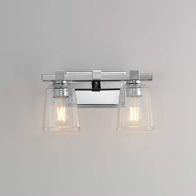 Image 3 Maxim Cubos 14" Wide Polished Chrome 2-Light Wall Sconce more views