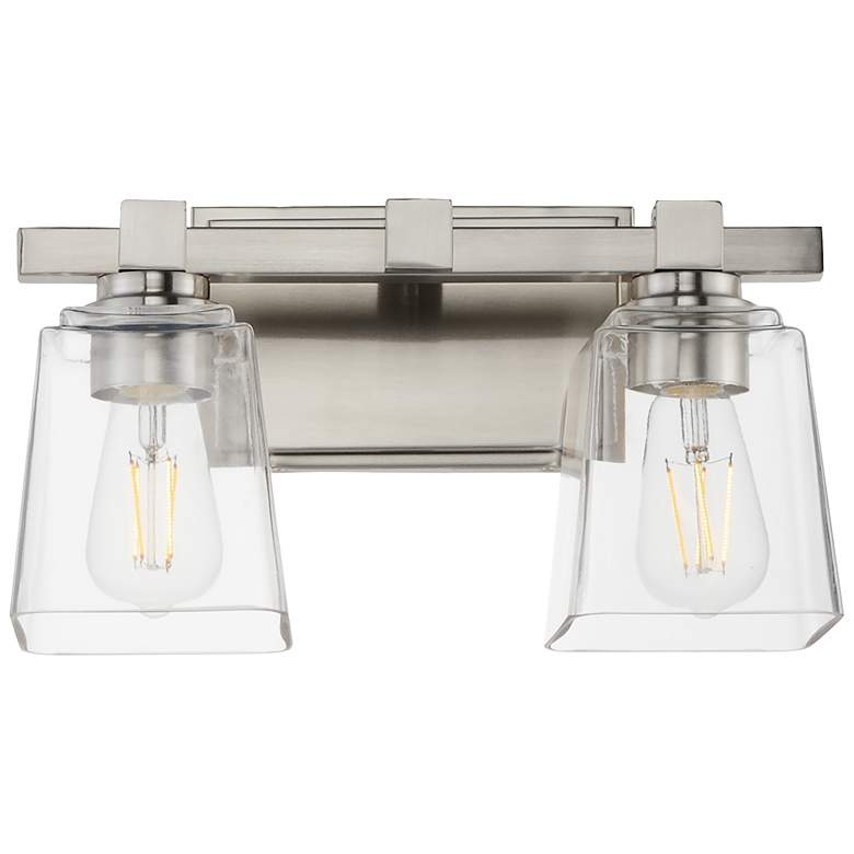 Image 1 Maxim Cubos 14" Wide Satin Nickel 2-Light Wall Sconce