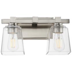 Maxim Cubos 14" Wide Satin Nickel 2-Light Wall Sconce