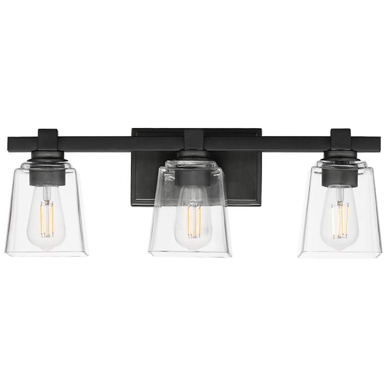 Image 1 Maxim Cubos 22 1/4" Wide Black 3-Light Bath Vanity