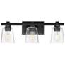 1_Maxim Cubos 22 1/4" Wide Black 3-Light Bath Vanity