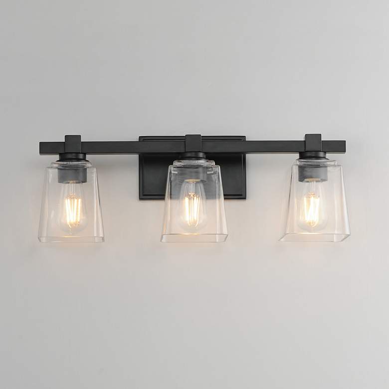 Image 3 Maxim Cubos 22 1/4" Wide Black 3-Light Bath Vanity more views
