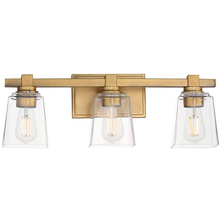 Image 1 Maxim Cubos 22 1/4" Wide Natural Aged Brass 3-Light Bath Vanity