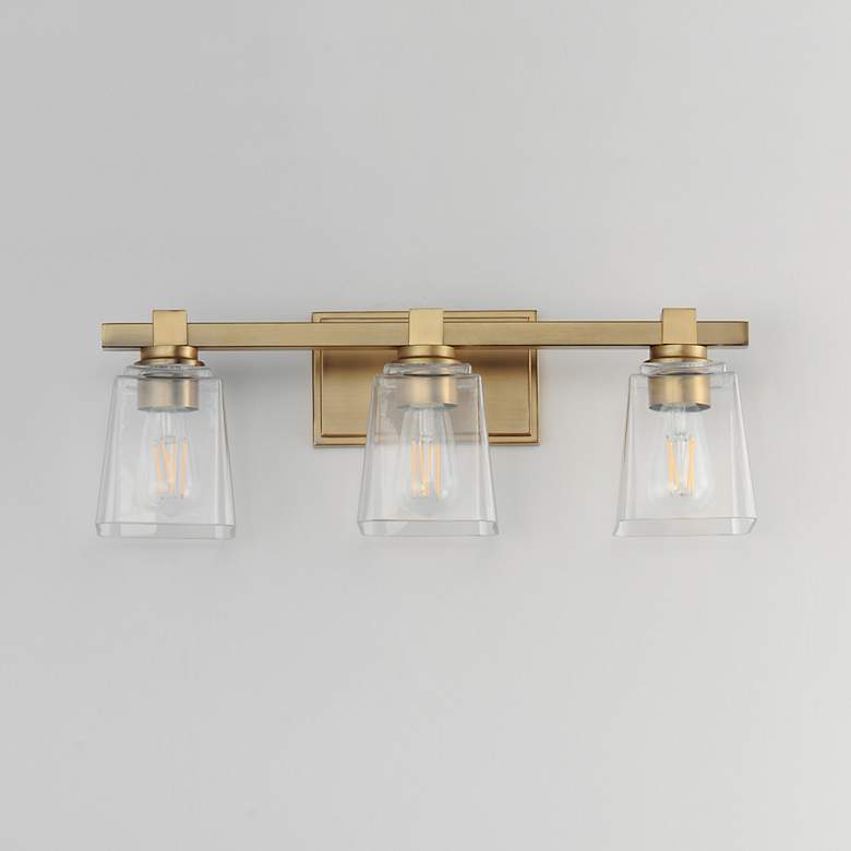 Image 2 Maxim Cubos 22 1/4" Wide Natural Aged Brass 3-Light Bath Vanity more views