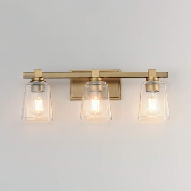 Image 3 Maxim Cubos 22 1/4" Wide Natural Aged Brass 3-Light Bath Vanity more views