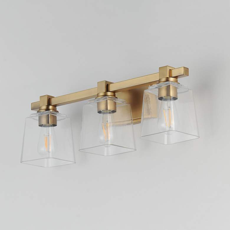 Image 4 Maxim Cubos 22 1/4" Wide Natural Aged Brass 3-Light Bath Vanity more views