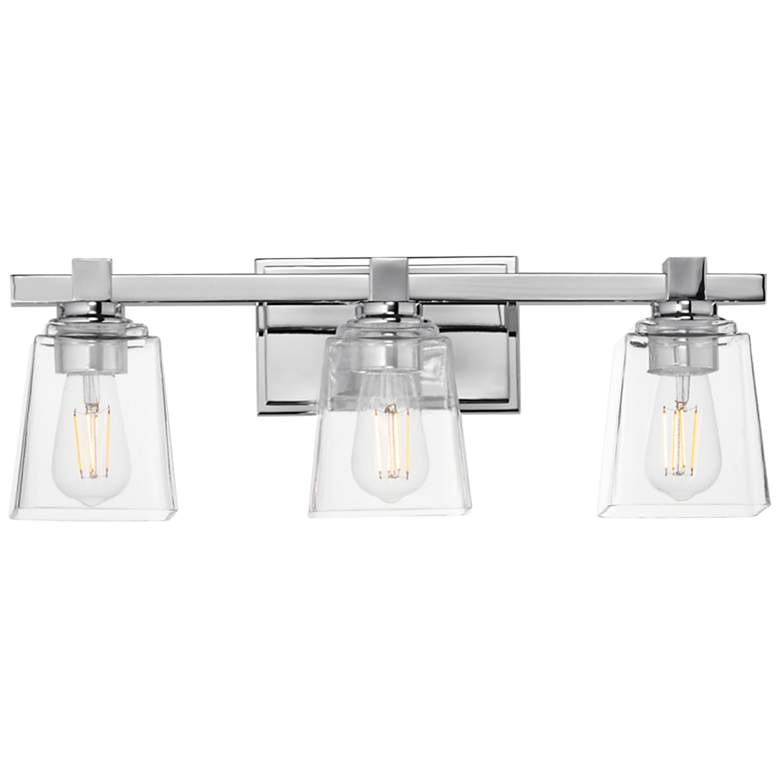 Image 1 Maxim Cubos 22 1/4" Wide Polished Chrome 3-Light Bath Vanity